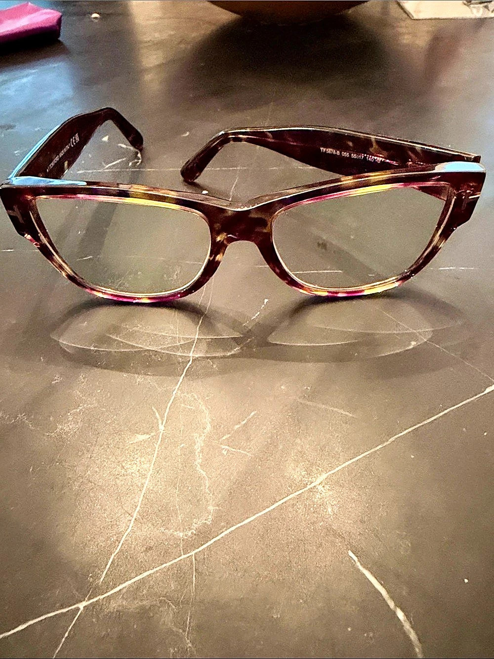 Tom Ford TF 5878-B Tortoiseshell Glasses Brown & Pink